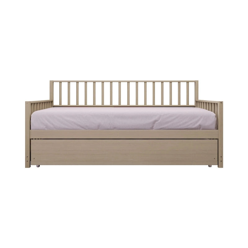 Lit de repos classique en bois de taille double CraftPorch avec lit gigogne