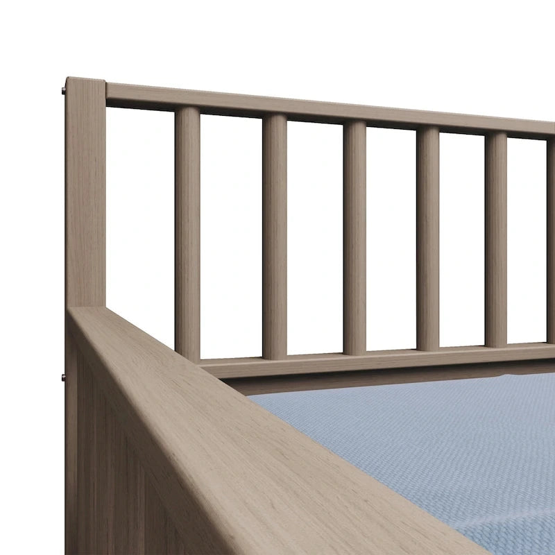Lit de repos classique en bois de taille double CraftPorch avec lit gigogne