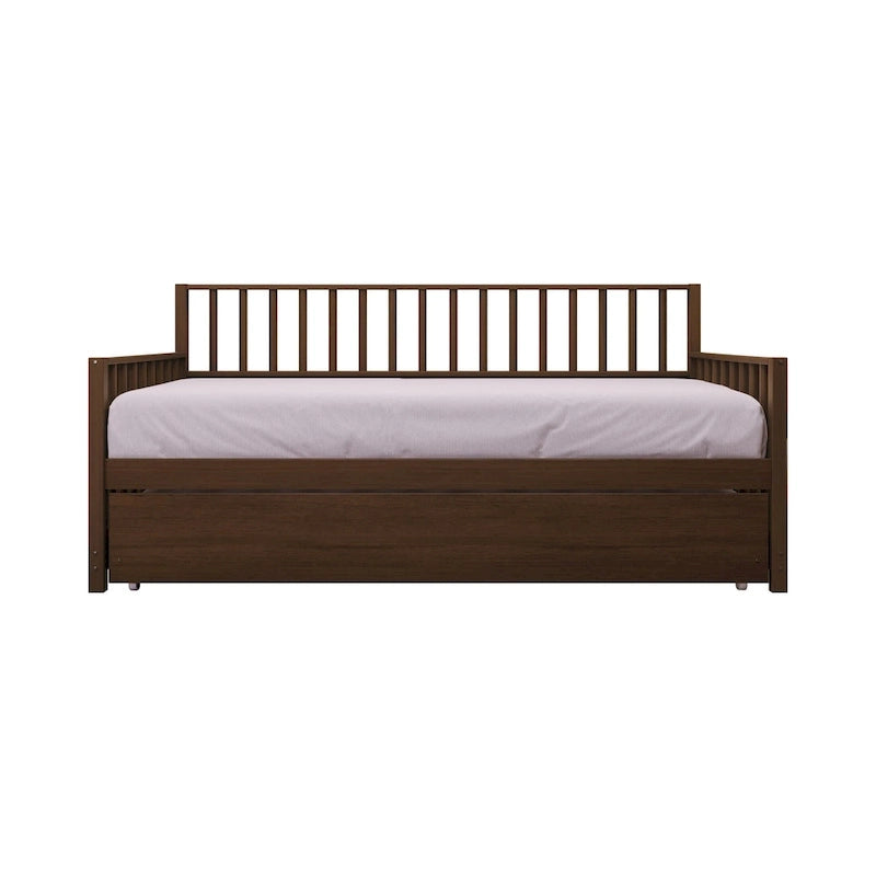 Lit de repos classique en bois de taille double CraftPorch avec lit gigogne