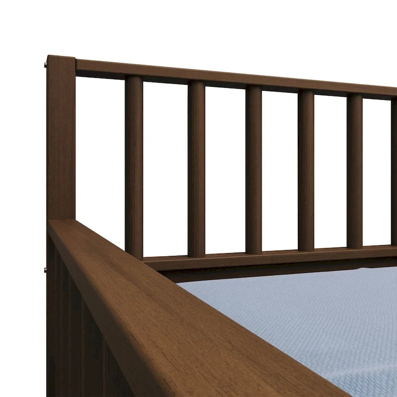 Lit de repos classique en bois de taille double CraftPorch avec lit gigogne