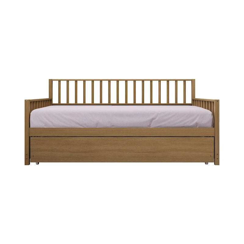 Lit de repos classique en bois de taille double CraftPorch avec lit gigogne