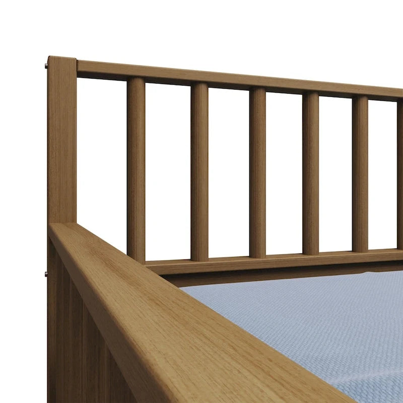 Lit de repos classique en bois de taille double CraftPorch avec lit gigogne