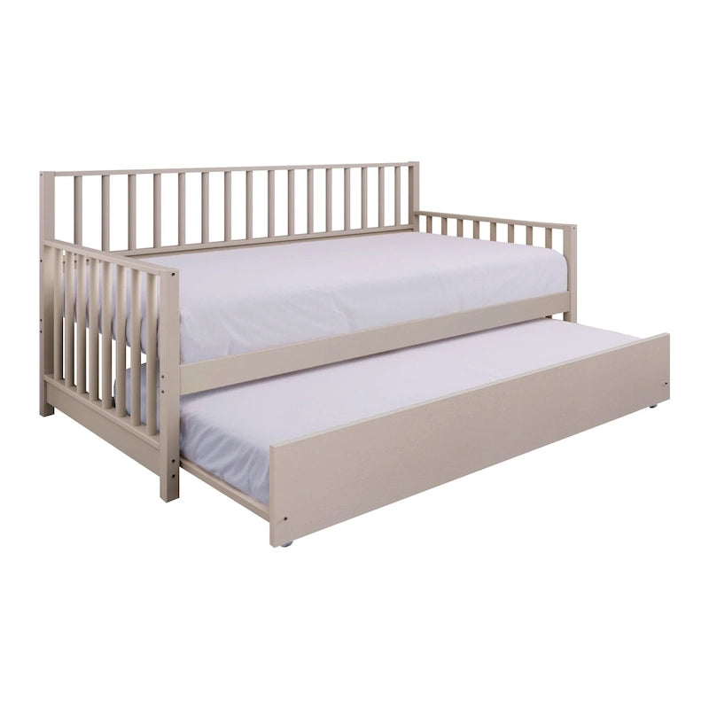 Lit de repos classique en bois de taille double CraftPorch avec lit gigogne