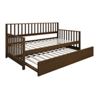 Lit de repos classique en bois de taille double CraftPorch avec lit gigogne