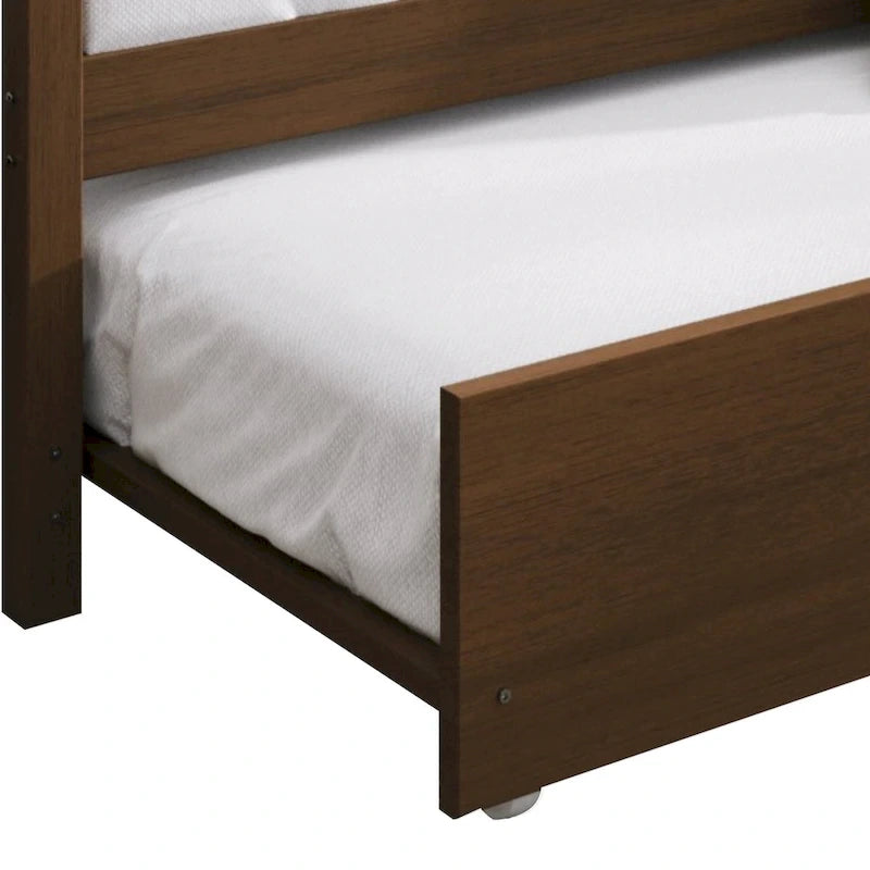 Lit de repos classique en bois de taille double CraftPorch avec lit gigogne