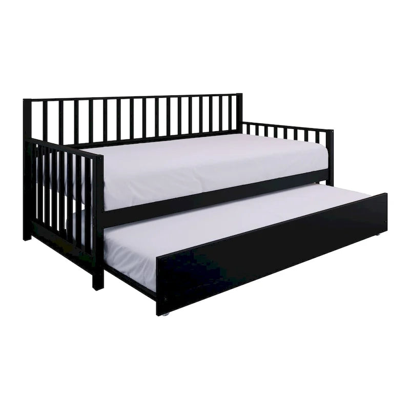 Lit de repos classique en bois de taille double CraftPorch avec lit gigogne