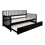Lit de repos classique en bois de taille double CraftPorch avec lit gigogne