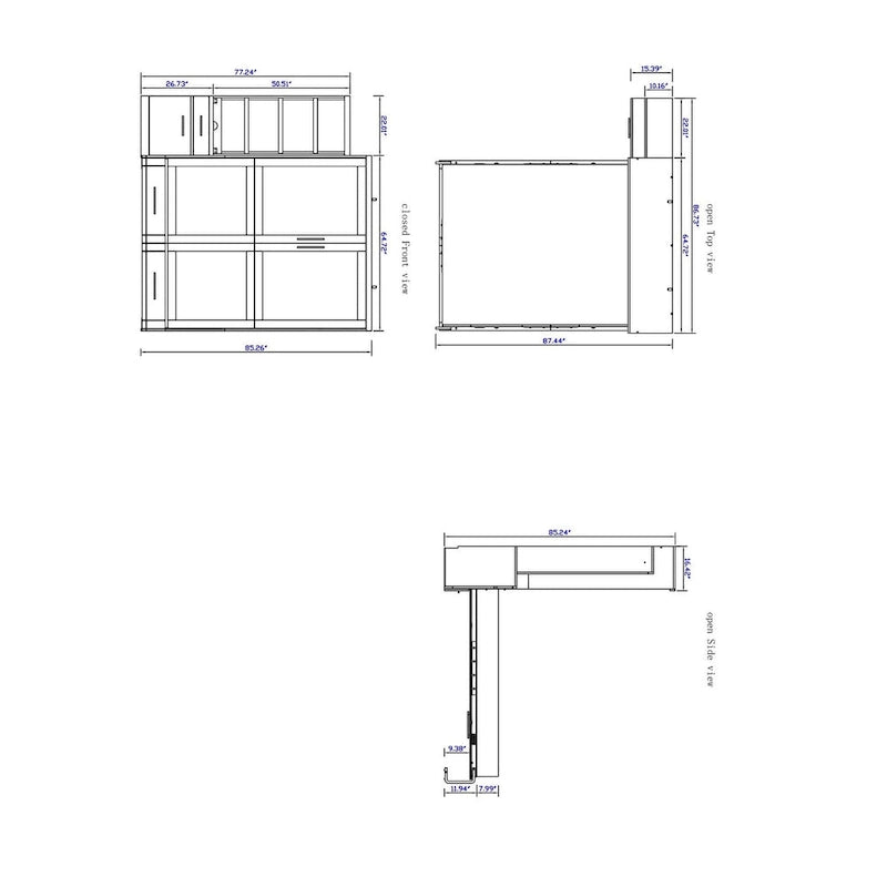 Brentwood Queen Murphy Bed with One Pier