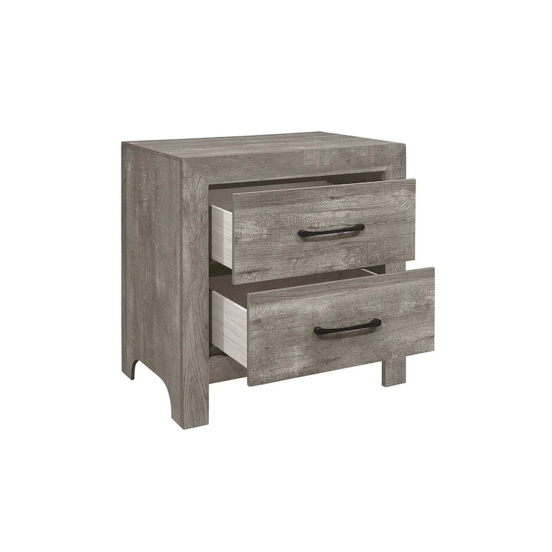 Ensemble de chambre à coucher 3 pièces Tabina gris, style moderne