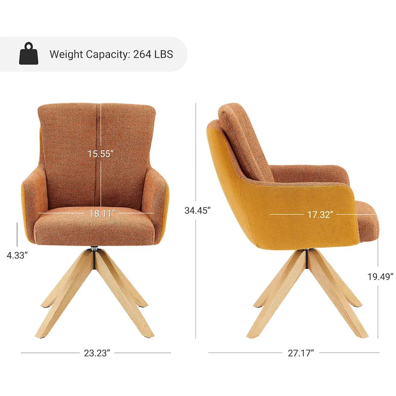 Art Leon Mid-century Modern Swivel Home Office Desk Chair