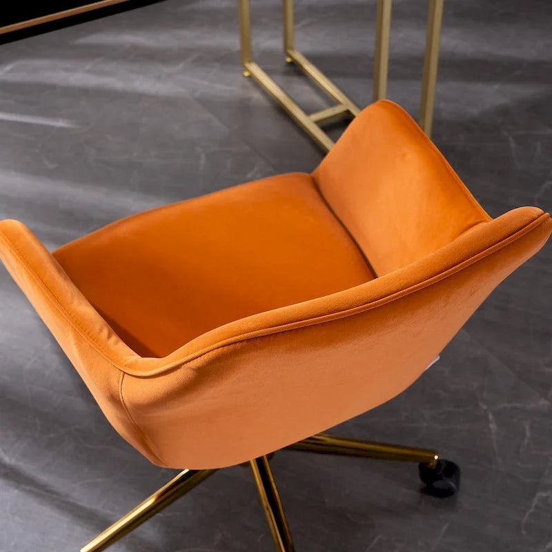 Home Office Chair With Gold Metal Legs