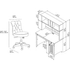 Bush Furniture Salinas Bureau informatique 48W avec huche et chaise de bureau