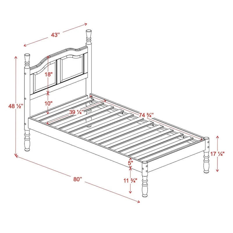 100% Solid Wood Kyle Platform Bed by Palace Imports