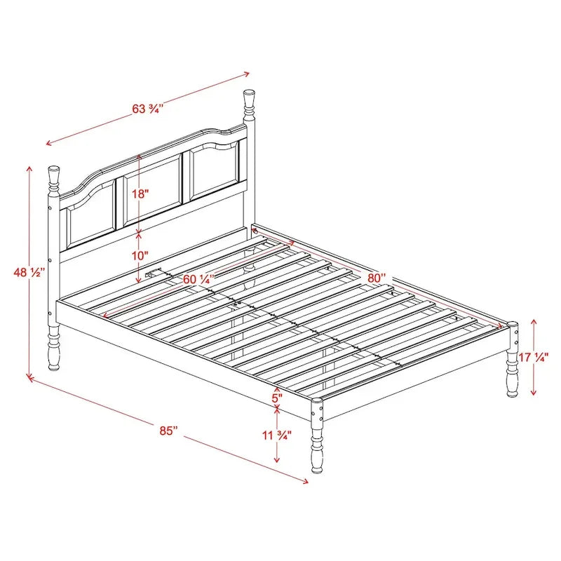 100% Solid Wood Kyle Platform Bed by Palace Imports
