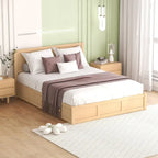 Wood Platform Bed with Underneath Storage and 2 Drawers