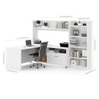 Bureau d'angle Pro-Linea avec bibliothèque
