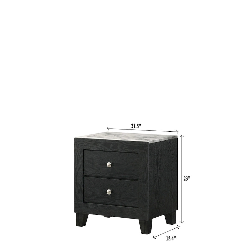 Gaylene 5 Piece Black LED Bookcase Panel Bedroom Set