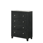 Gaylene 5 Piece Black LED Bookcase Panel Bedroom Set