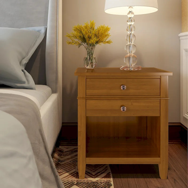 WYNDENHALL Sterling SOLID WOOD 24 inch Wide Bedside Nightstand Table