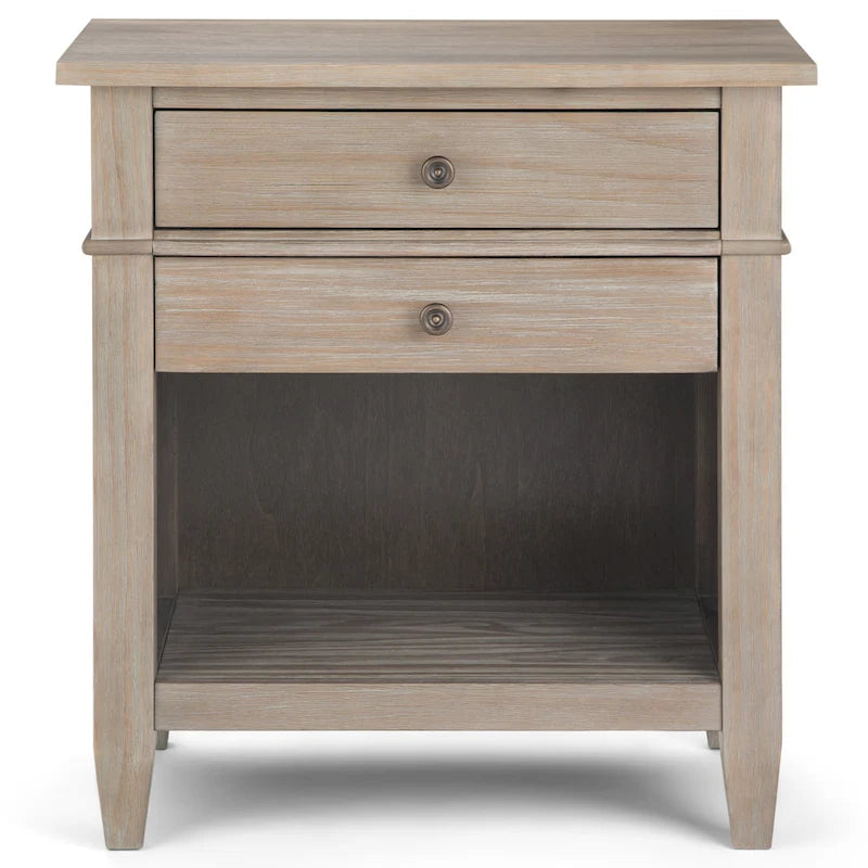 WYNDENHALL Sterling SOLID WOOD 24 inch Wide Bedside Nightstand Table