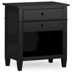 WYNDENHALL Sterling SOLID WOOD 24 inch Wide Bedside Nightstand Table