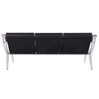 Kinbor - Chaise d'attente 3 places, Banc de réception en cuir PU pour aéroport, Chaise visiteur pour banque, salon, bureau, hôpital