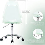 Acrylic Swivel adjustable height Armless Home office Rolling Chair