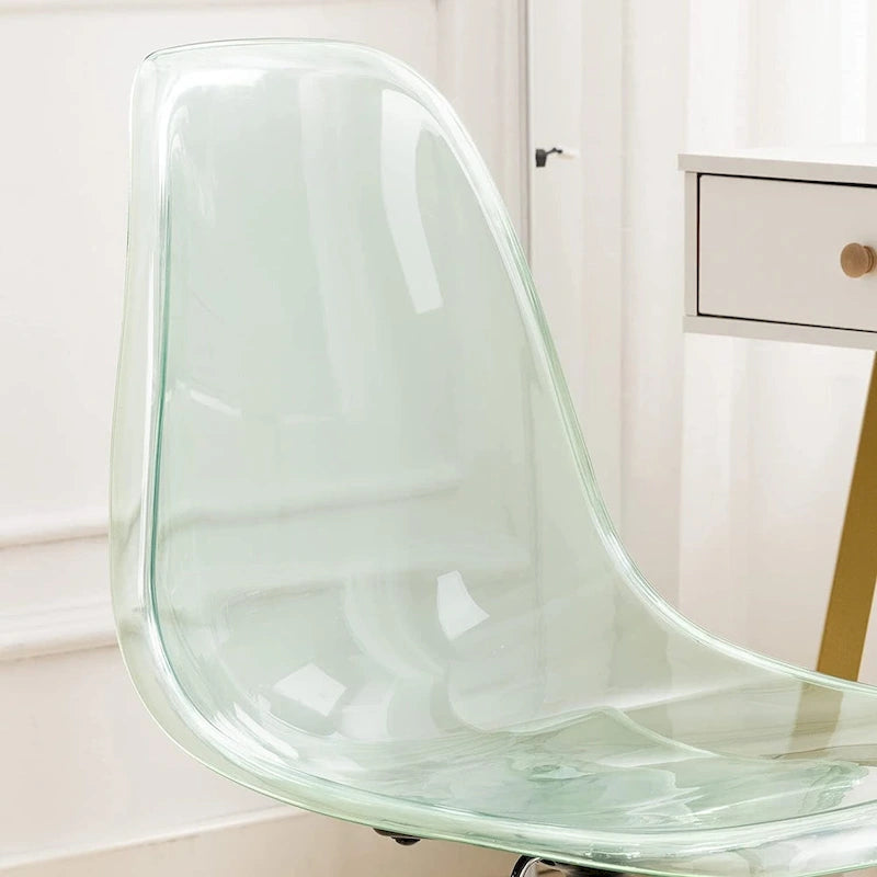 Acrylic Swivel adjustable height Armless Home office Rolling Chair