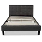 Cadre de lit plateforme matelassé carré gris King Priage by ZINUS