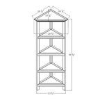 Edenton Tall Wood Corner Bookcase with 4 Shelves, Walnut