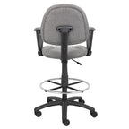 Boss Adjustable Black Loop Arm Drafting Stool with Wheel Casters