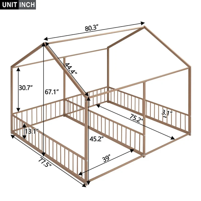 Metal House Platform Beds Two Shared Beds Two Shared Beds