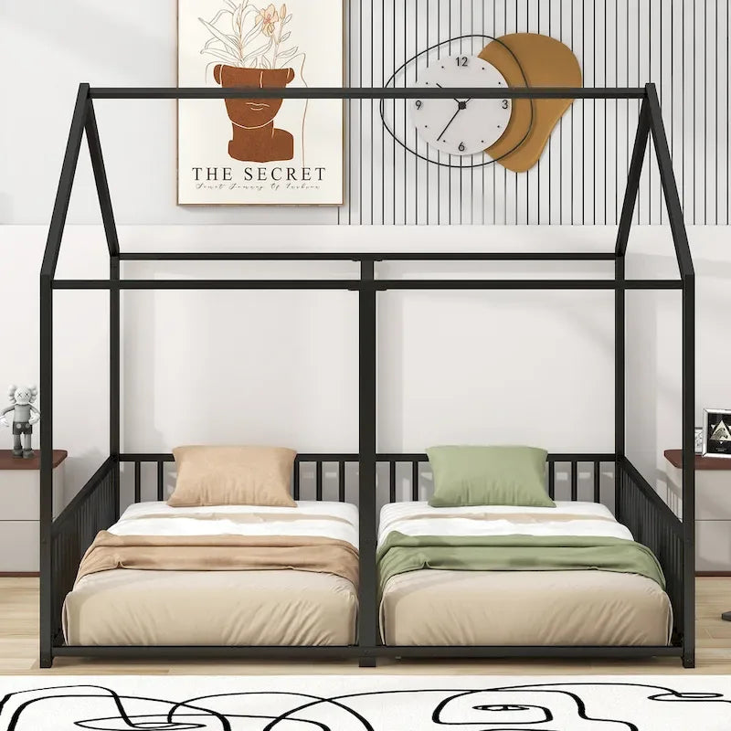 Metal House Platform Beds Two Shared Beds Two Shared Beds