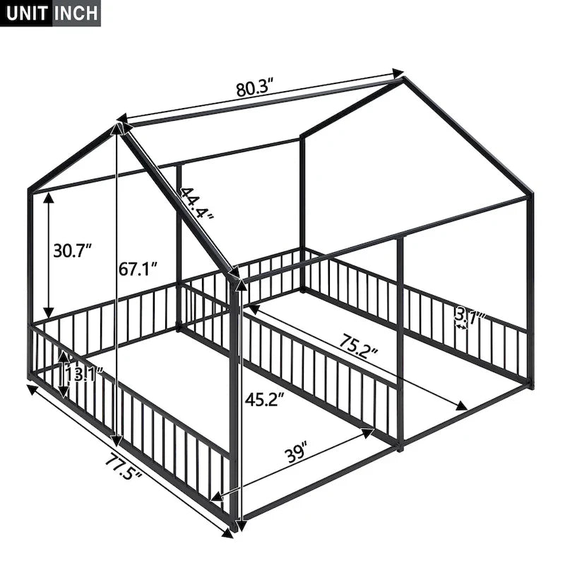 Metal House Platform Beds Two Shared Beds Two Shared Beds