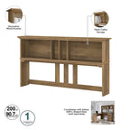 Salinas 60W L Desk with Hutch, Cabinet and Bookcase by Bush Furniture