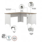Salinas 60W L Desk with Hutch, Cabinet and Bookcase by Bush Furniture