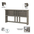 Salinas 60W L Desk with Hutch, Cabinet and Bookcase by Bush Furniture