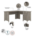 Salinas 60W L Desk with Hutch, Cabinet and Bookcase by Bush Furniture