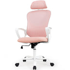 Ergonomic Office Chair, Comfy Computer Desk Chair Mesh High Back with Fixed Arms and Adjustable Headrest, Swivel RollingChair