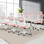 Ergonomic Office Chair, Comfy Computer Desk Chair Mesh High Back with Fixed Arms and Adjustable Headrest, Swivel RollingChair