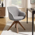 Art Leon Modern Home Office Swivel Arm Accent Chair with Wood Legs