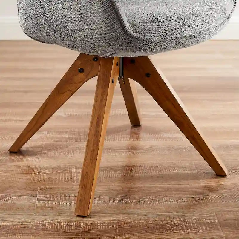 Art Leon Modern Home Office Swivel Arm Accent Chair with Wood Legs