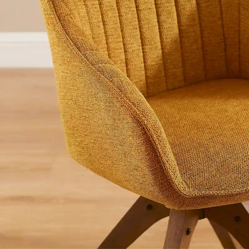 Art Leon Modern Home Office Swivel Arm Accent Chair with Wood Legs
