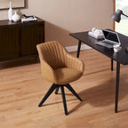 Art Leon Modern Home Office Swivel Arm Accent Chair with Wood Legs