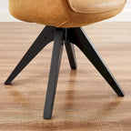 Art Leon Modern Home Office Swivel Arm Accent Chair with Wood Legs
