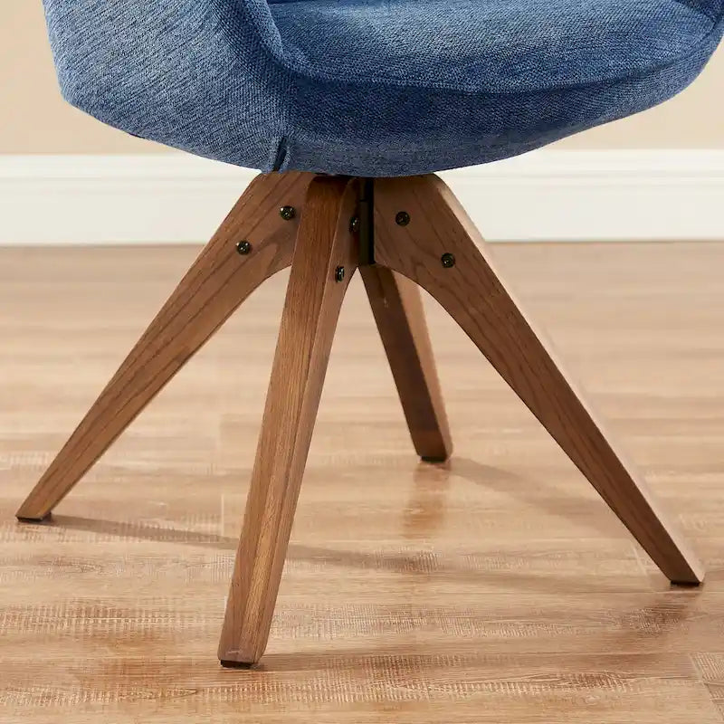 Art Leon Modern Home Office Swivel Arm Accent Chair with Wood Legs