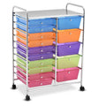 15-drawer Utility Organizer Rolling Cart with Wheels