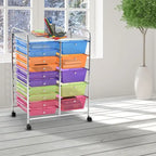15-drawer Utility Organizer Rolling Cart with Wheels