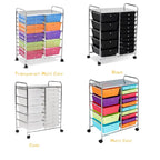 15-drawer Utility Organizer Rolling Cart with Wheels