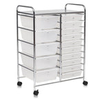 15-drawer Utility Organizer Rolling Cart with Wheels